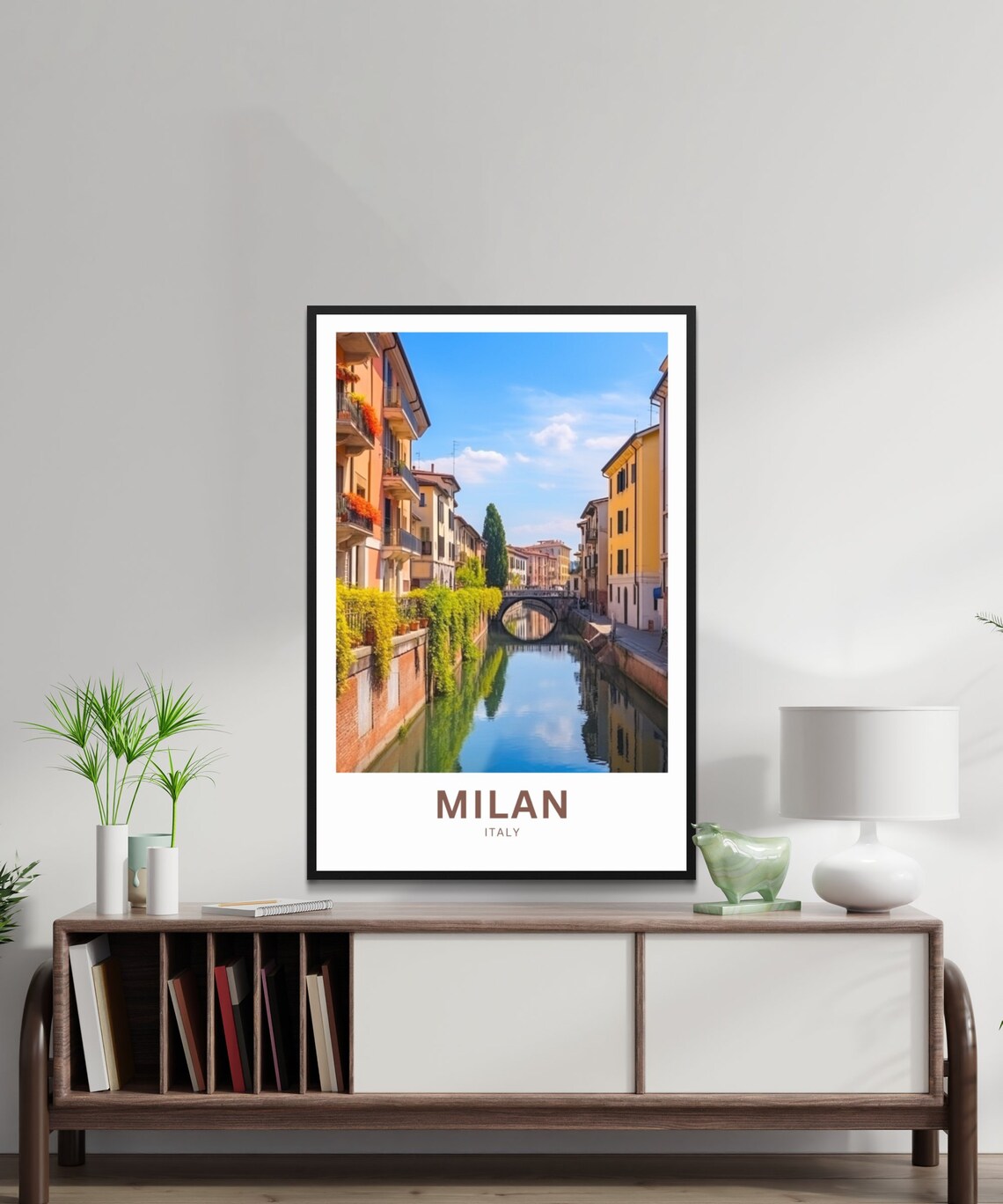 Milan Italy Navigli Canal Water Personalized Photo Travel Poster - Image 2