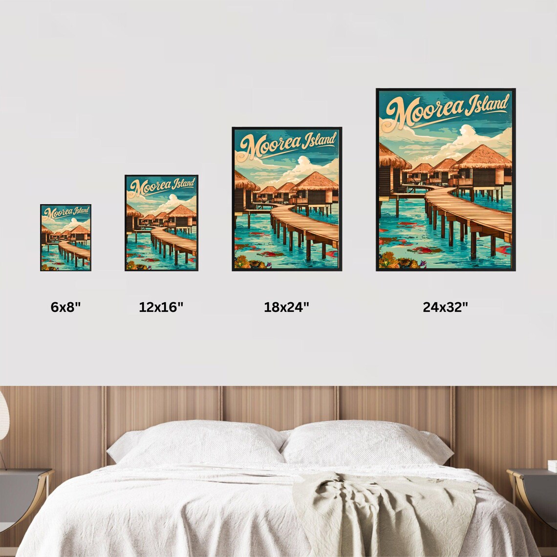 Moorea Island Vintage Travel Poster, French Polynesia - Image 3