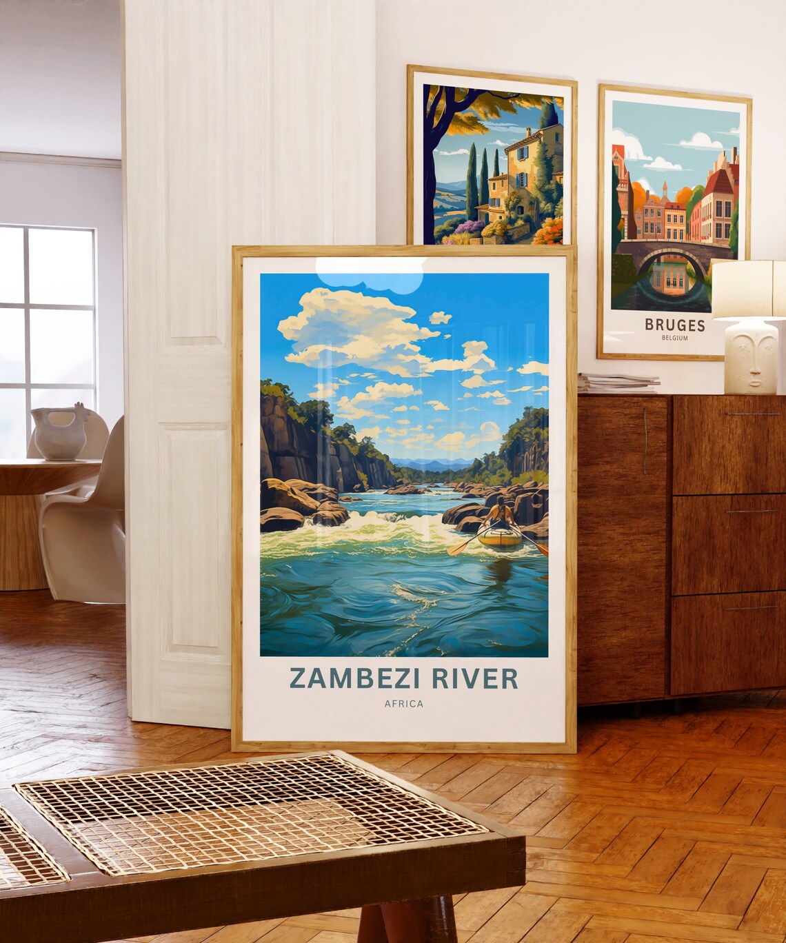 Zambezi River Africa Personalized Kayak Rapids Adventure Travel Poster - Image 5