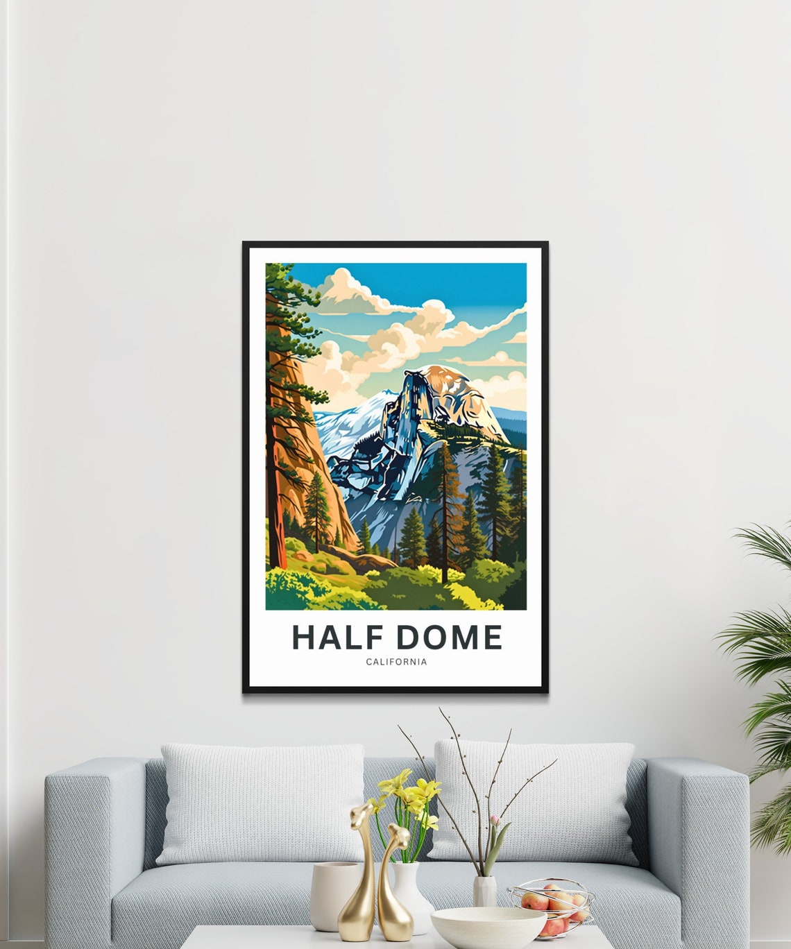 Half Dome California Yosemite Snow Capped Winter Granite View Poster - Image 3