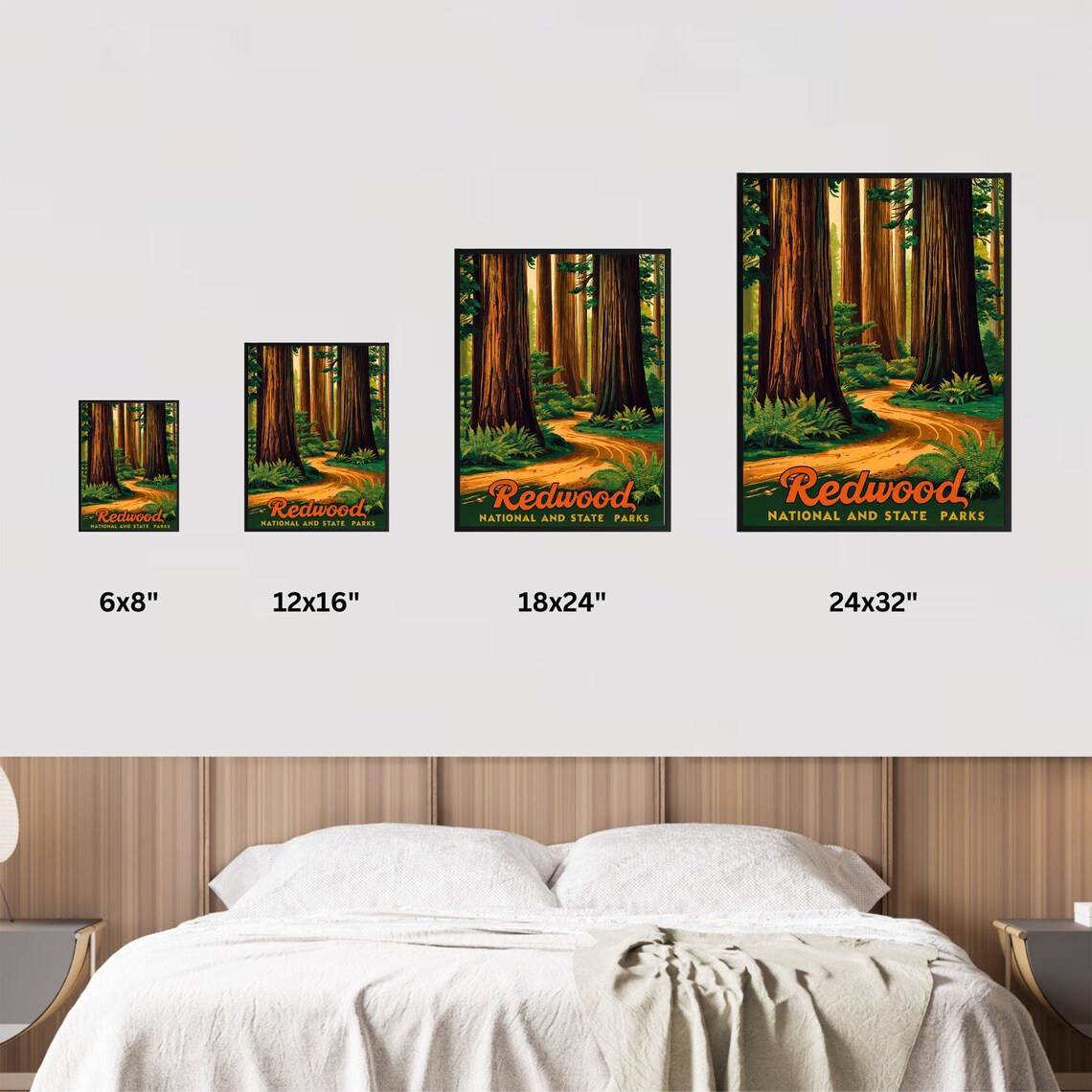 Redwood National and State Parks Giant Forest Trail Vintage Travel Poster - Image 3