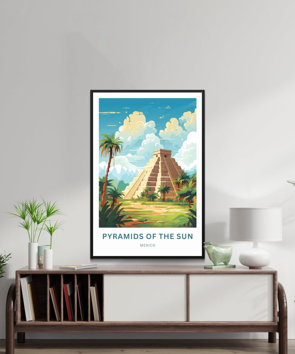 Pyramids Of The Sun Mexico Personalized Mayan Ruins Travel Poster - Image 2