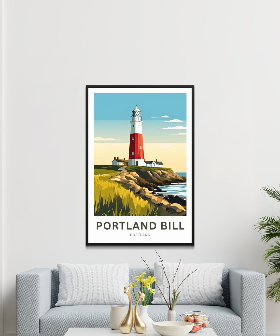 Portland Bill Lighthouse Headland Coastal Grass Cliffs Poster - Image 3