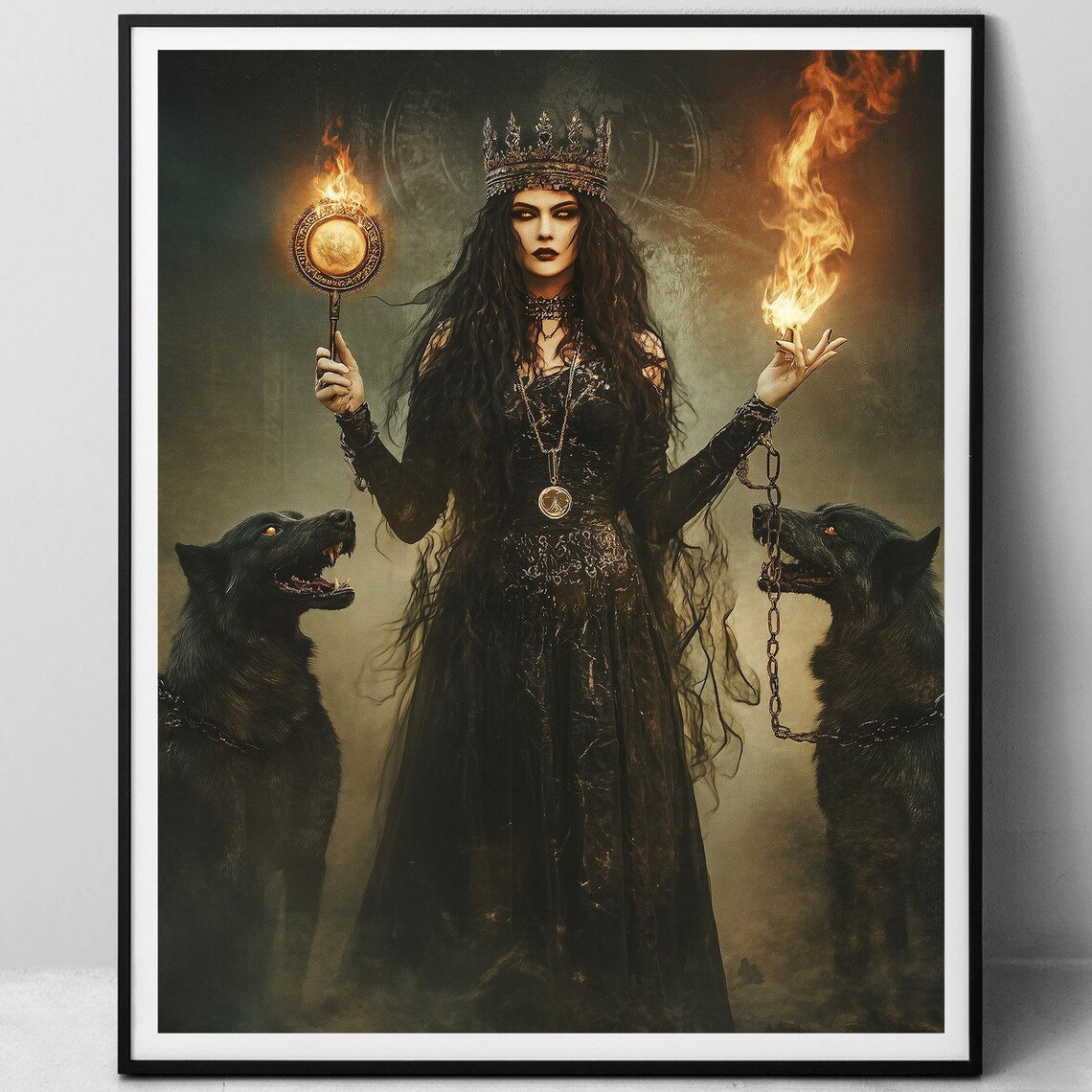 Hecate With Hellhounds, Dark Goddess Art Print - Image 7