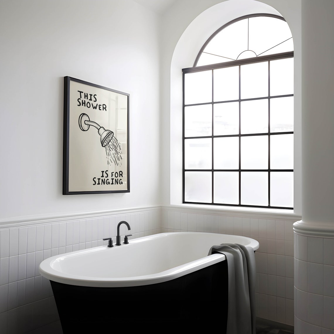 Retro Funny Bathroom Quote Art Print - Image 3
