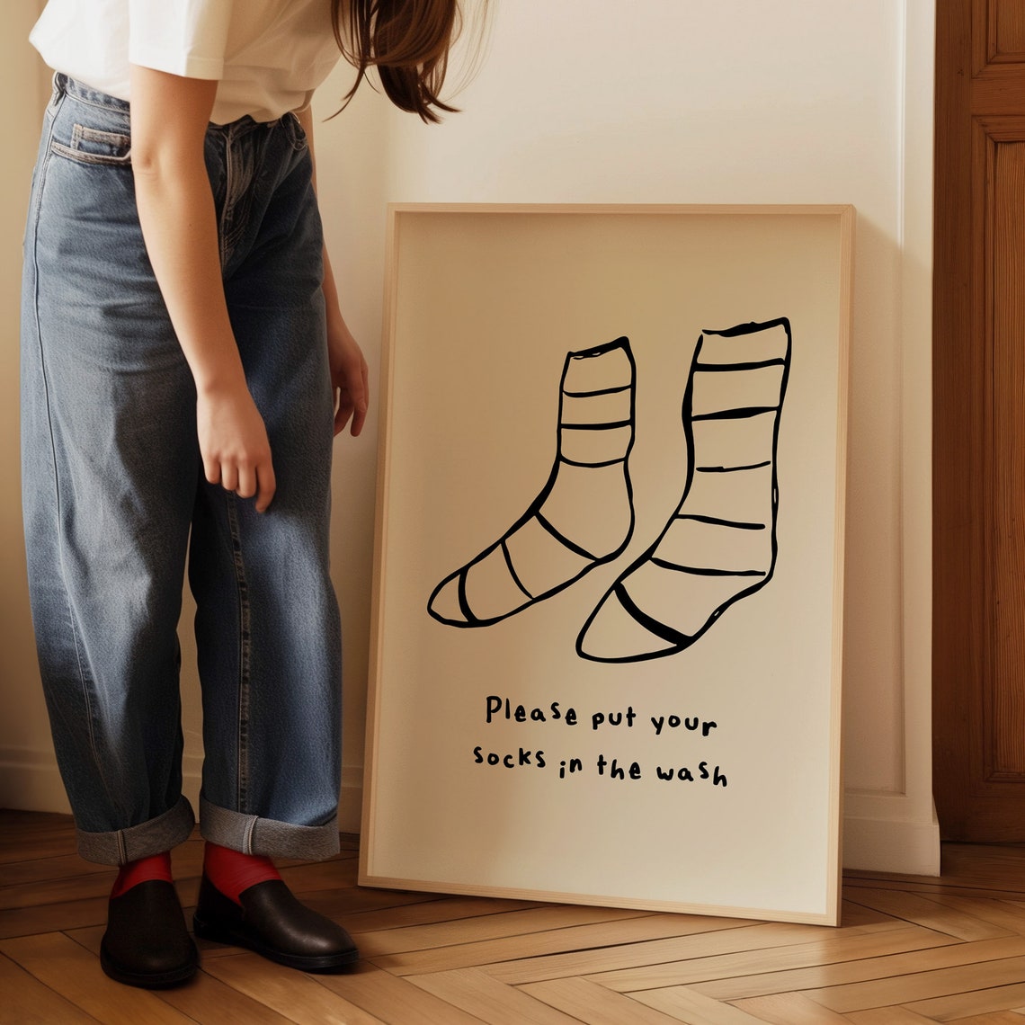 Please Put Your Socks in the Wash Funny Laundry Room Quote Poster - Image 5