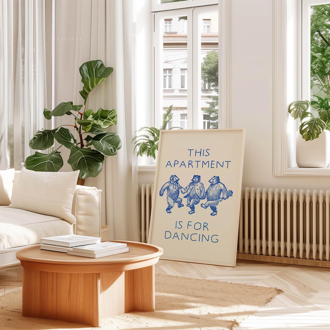 This Apartment Is For Dancing Dancing Bears Blue Quote Print - Image 2