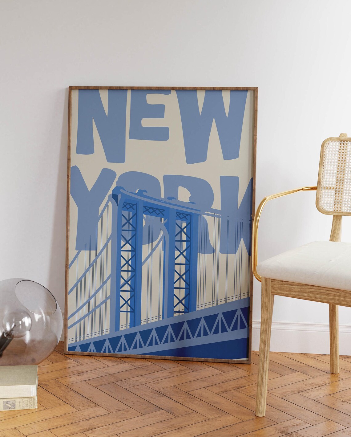 Vintage New York City Poster, Minimalist Travel Print