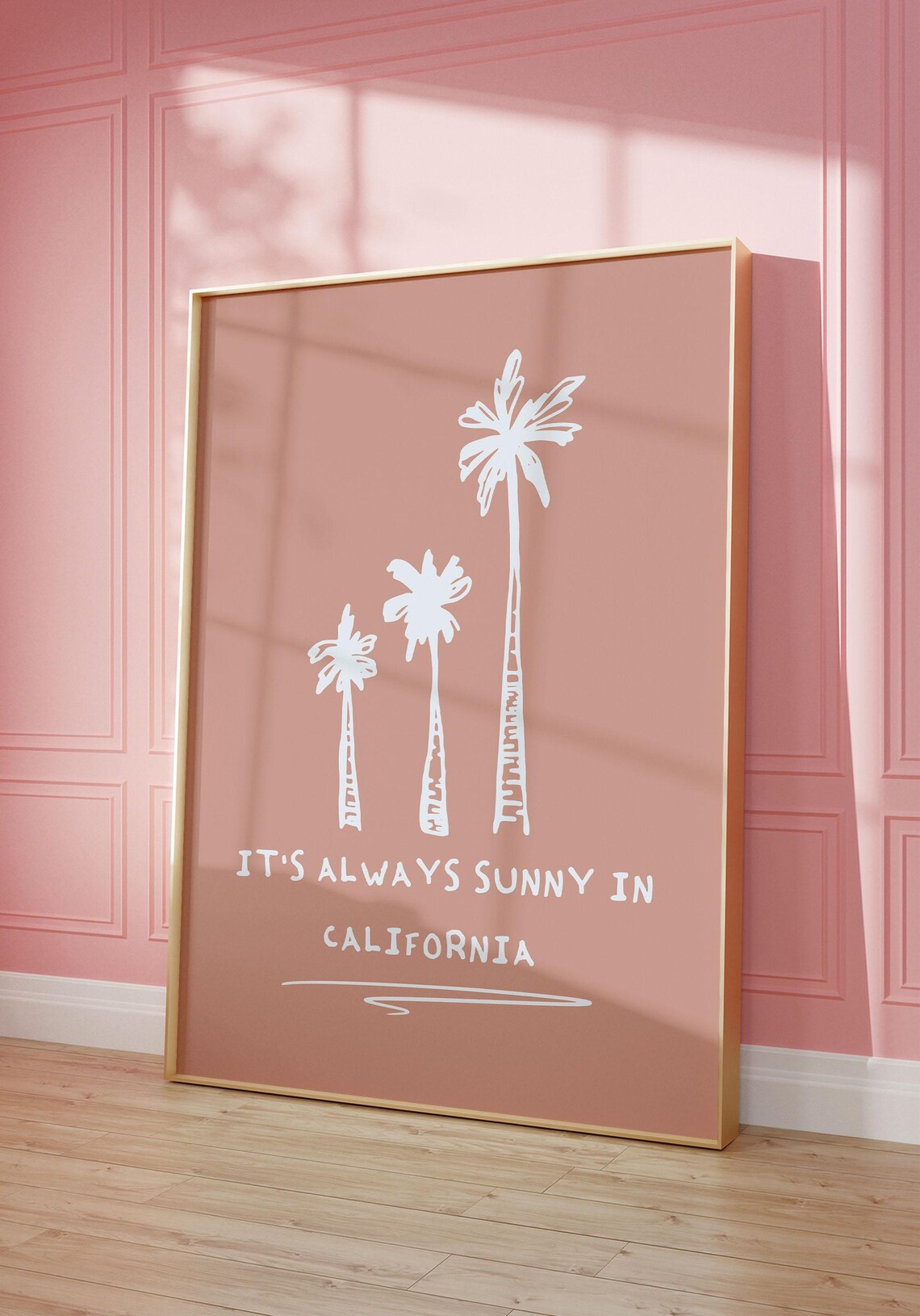 Always Sunny In California Palm Trees Terracotta Travel Poster - Image 2
