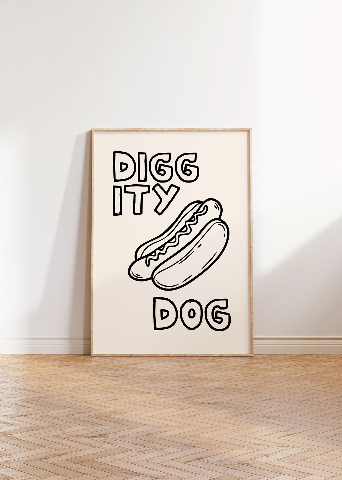 Hot Dog Poster, Minimalist Retro Food Art Print - Image 3