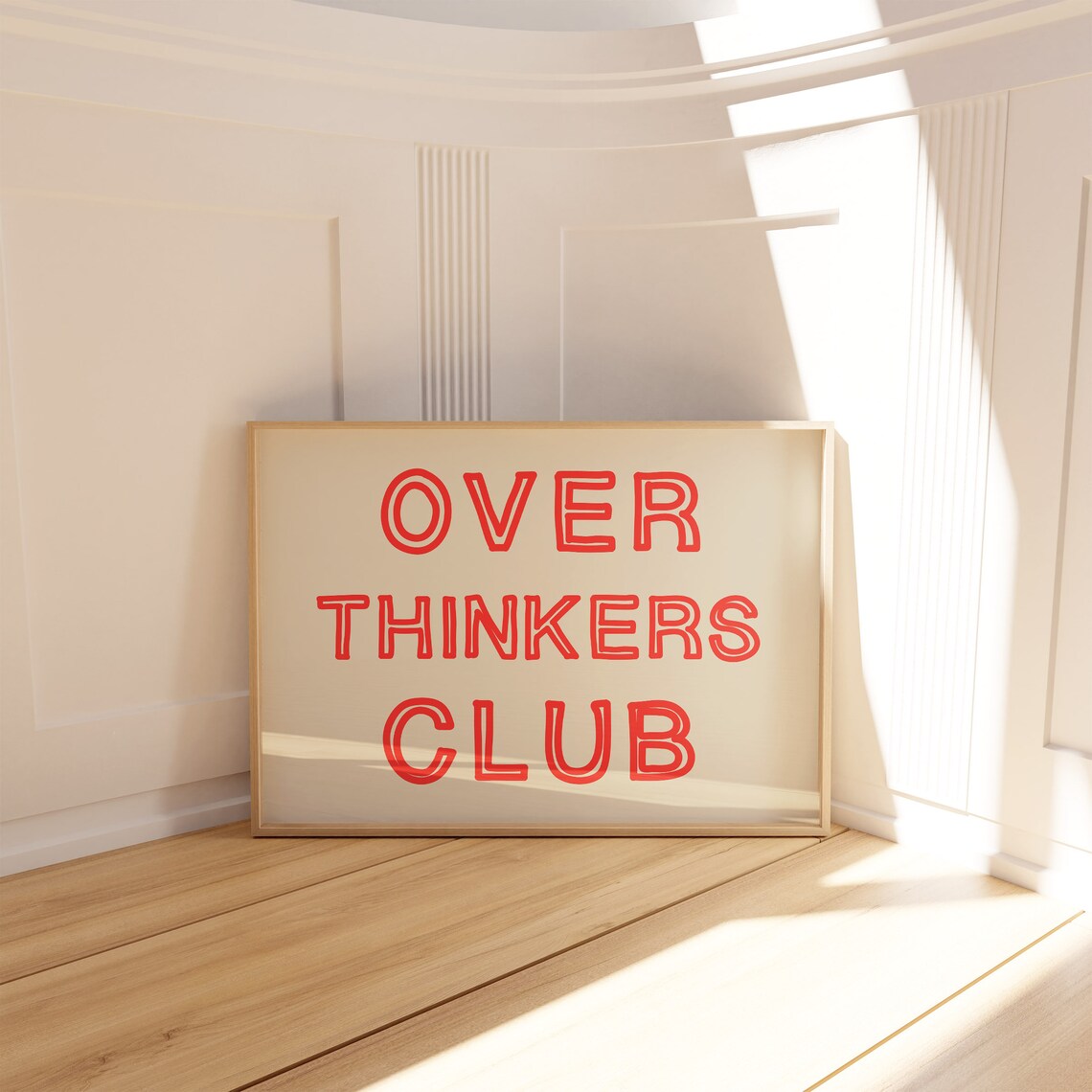 Over Thinkers Club Funny Retro Quote Art Print - Image 5