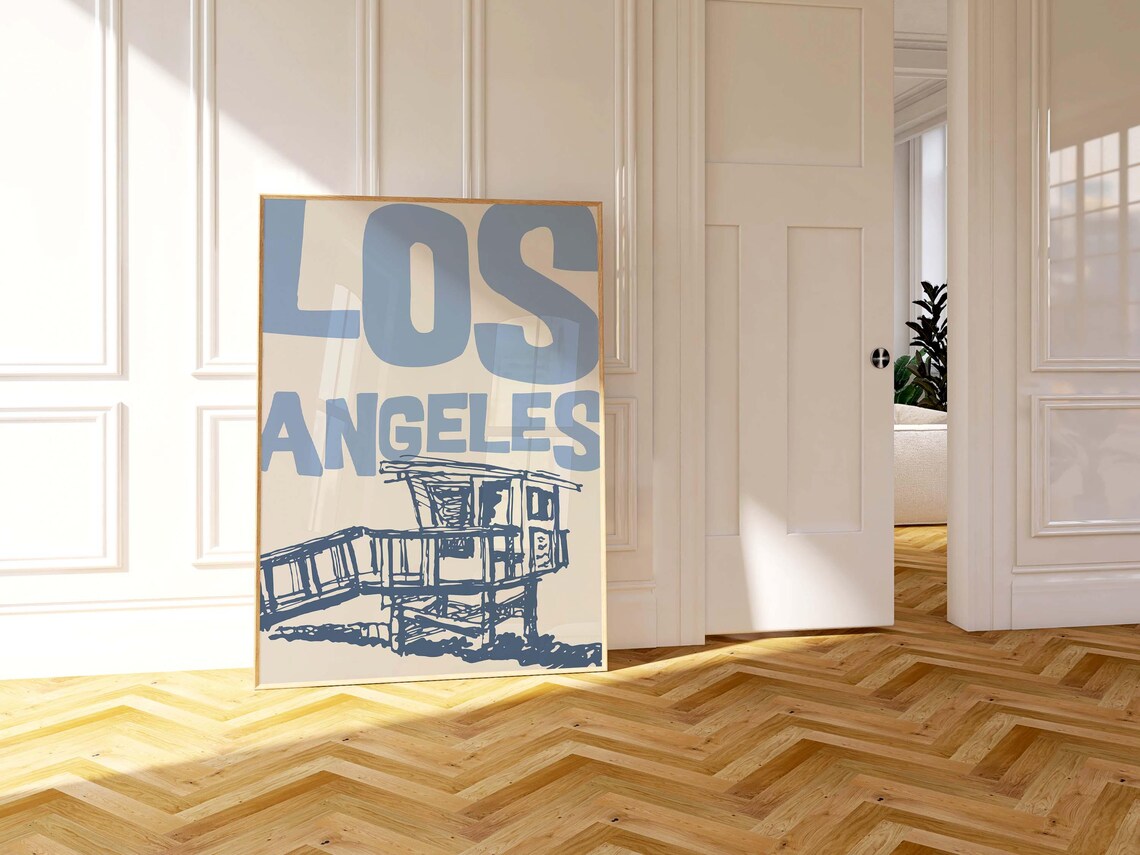 Los Angeles Vintage Poster, Minimalist Travel Art - Image 2