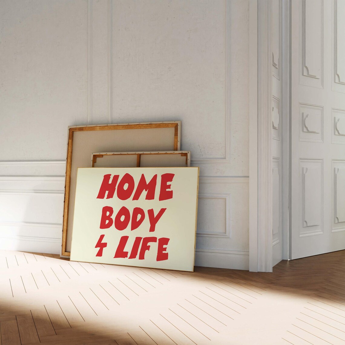Home Body 4 Life Bold Red Retro Introvert Lettering Quote Poster - Image 3