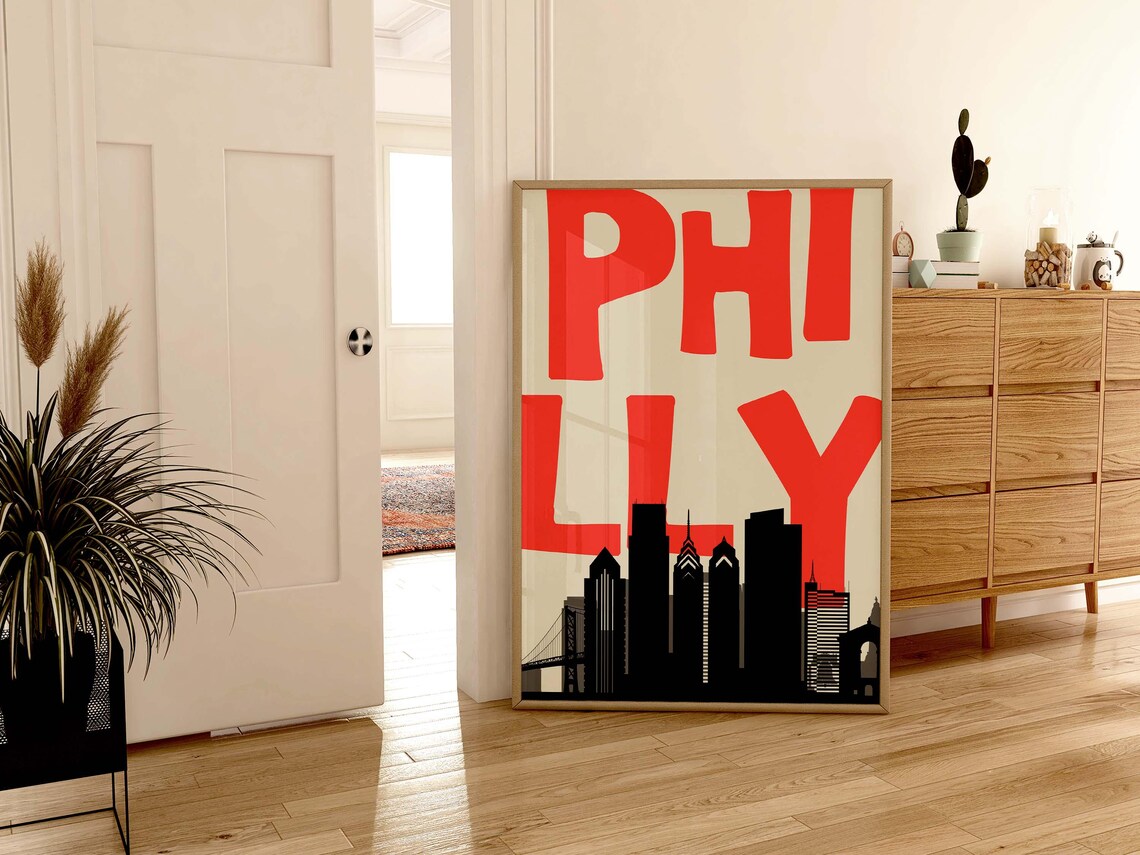 Philadelphia Vintage Travel Poster, Minimalist Art Print - Image 2