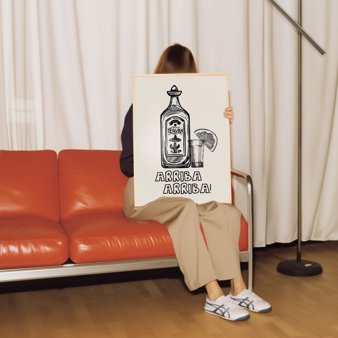 Arriba Arriba Engraved Tequila Bottle Shot Glass Lime Bar Poster - Image 2