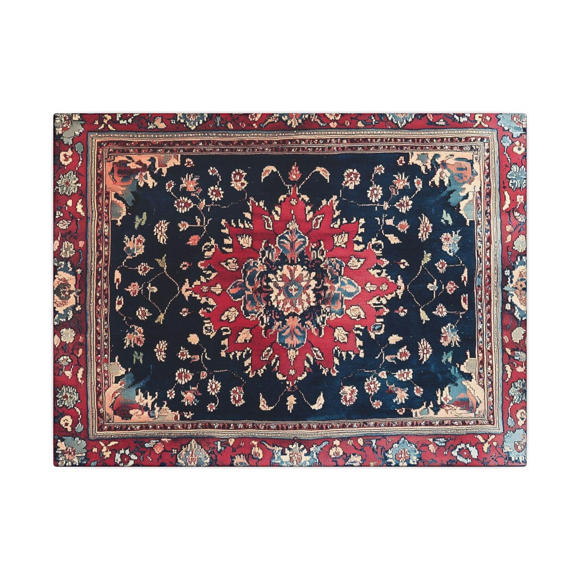 Turkish Anatolian Rug Ornate Central Medallion Vintage Wall Poster