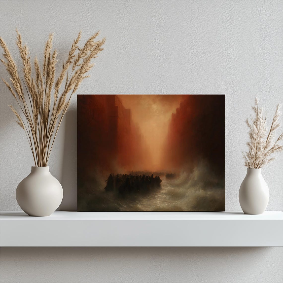Parting Of The Red Sea Dramatic Moody Biblical Seascape Art Poster