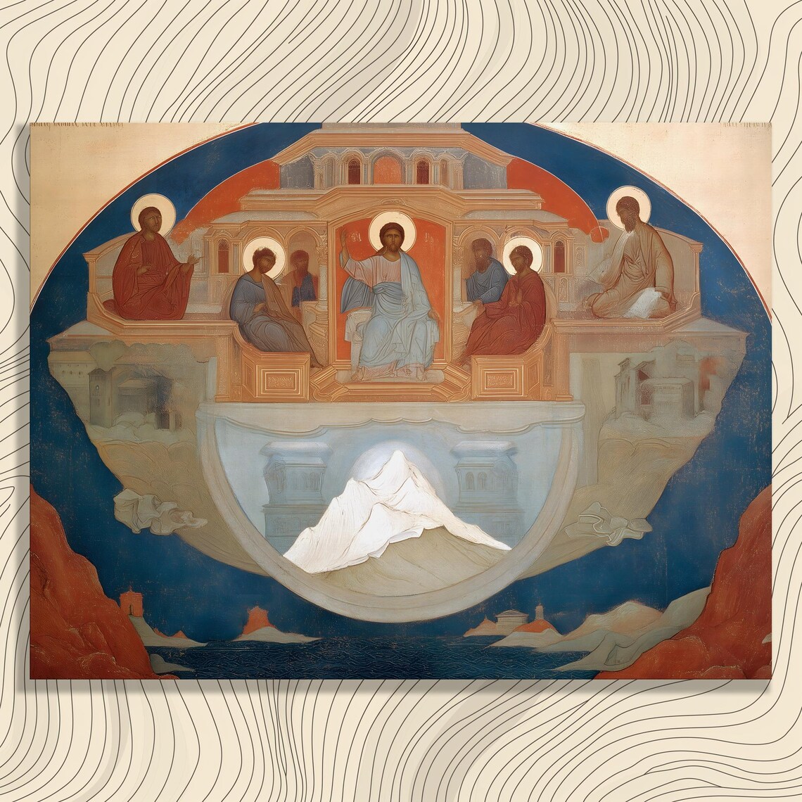 Christ Enthroned Byzantine Icon Art Print