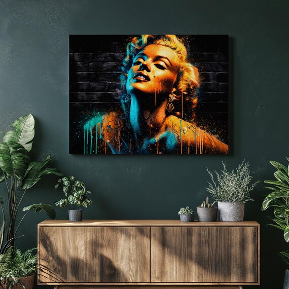 Bold Marilyn Monroe Graffiti Street Art Colorful Portrait Poster