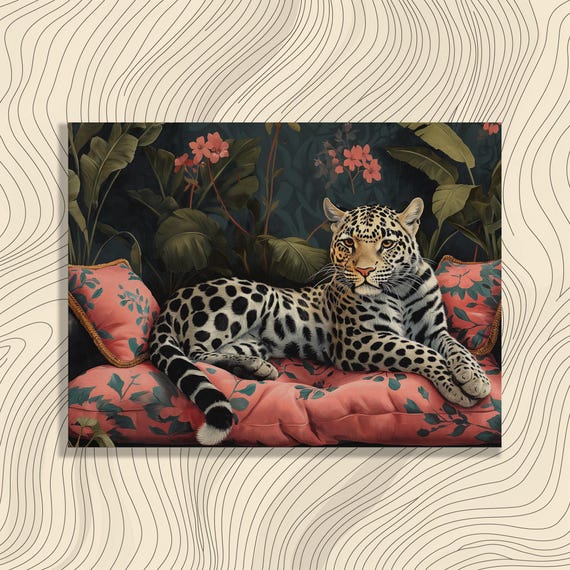 Clouded Leopard Canvas Wall Art Stunning Animal Print Decor Large Wildlife Painting Modern Living Room Nature Hanging Eco