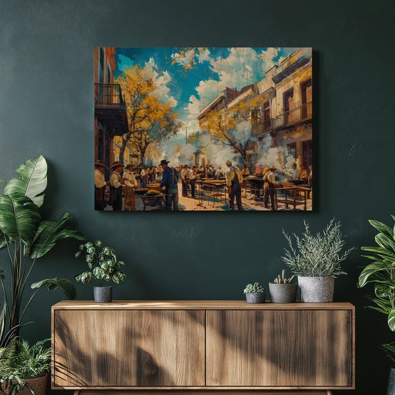 Argentina Canvas Wall Art Buenos Aires Nostalgic Barbecue Decor Realistic Home Office Living Room Entrance And Hallway Decoration