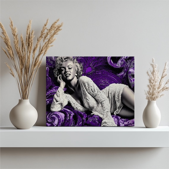 Marilyn Monroe Hollywood Glamour Purple Pop Art Portrait Poster