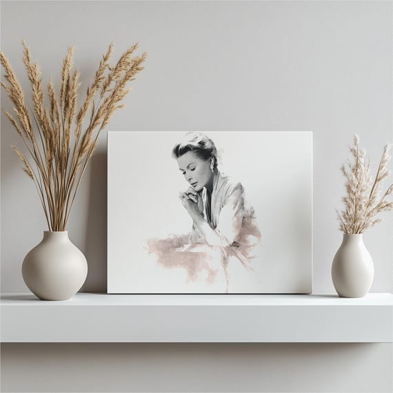 Praying Woman Minimalist Canvas Wall Art Neutral Watercolor Portrait Spiritual Decor Serene Faith Print Vintage Inspired Devotional Gift