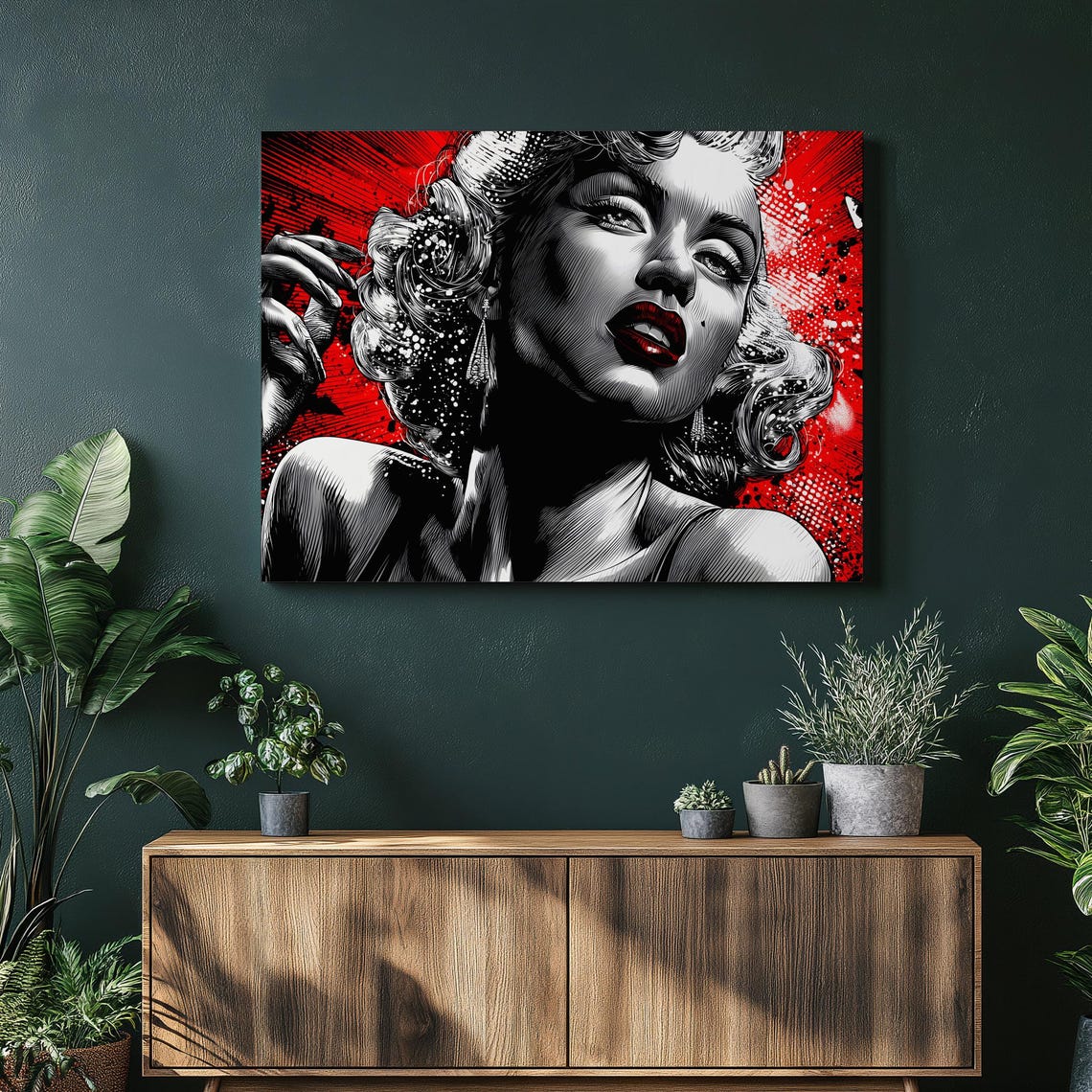 Marilyn Monroe Pop Art Icon Retro Hollywood Glamour Canvas Poster