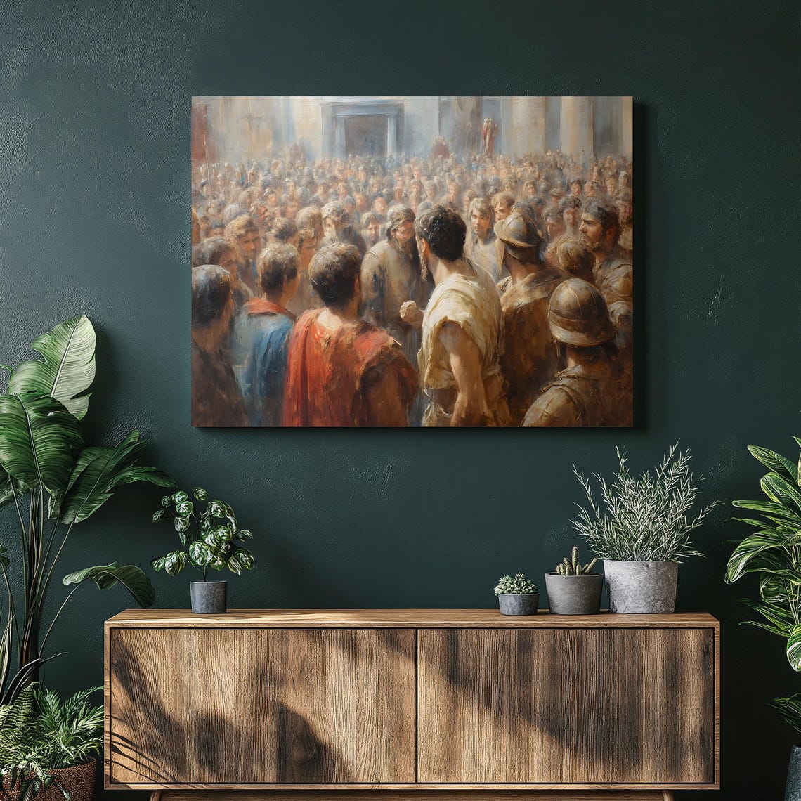 Ancient Roman Crowd Classical Columns Impressionist History Wall Print