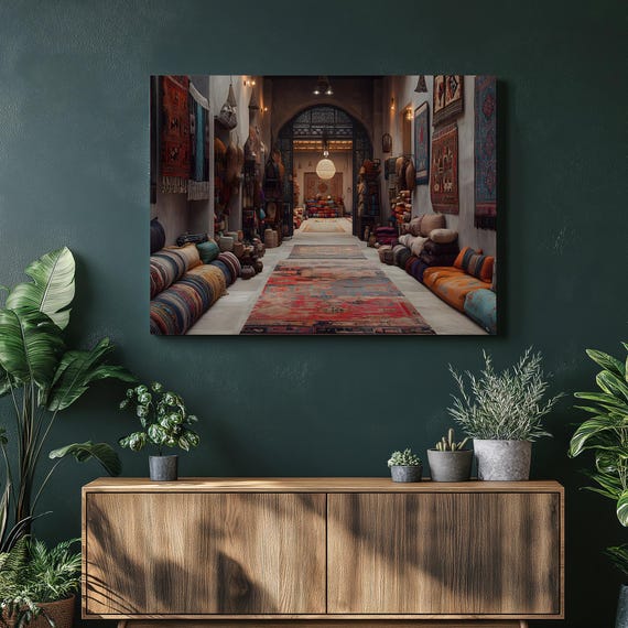 Moroccan Rug Canvas Wall Art Ethnic Bohemian Textile Carpet Print Colorful Pattern Vintage Tribal Mandala Poster Gift For Home Decor