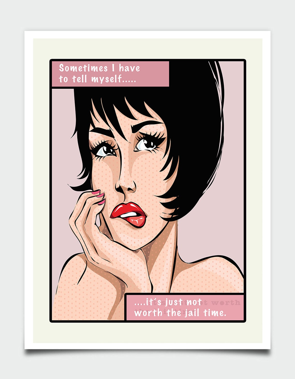 Pop Art Comic Girl Funny Quote Sassy Retro 60s Style Feminist Poster - Image 4