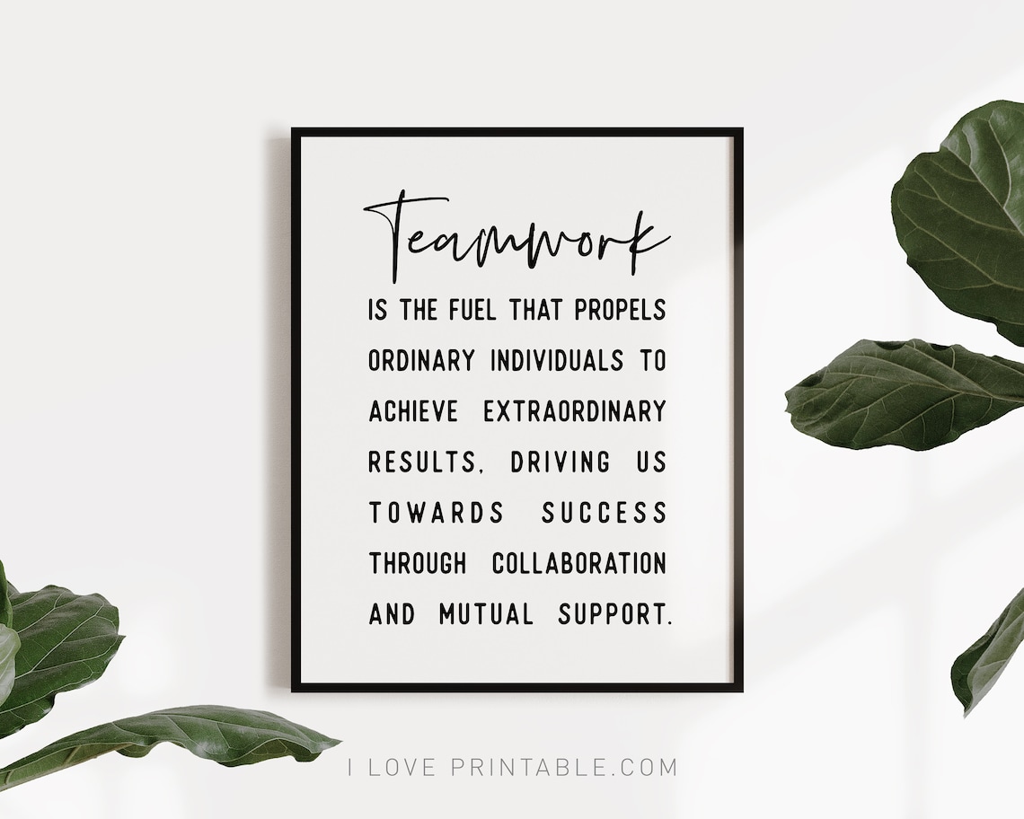 Teamwork Quotes Motivational Office Art Print - Image 2
