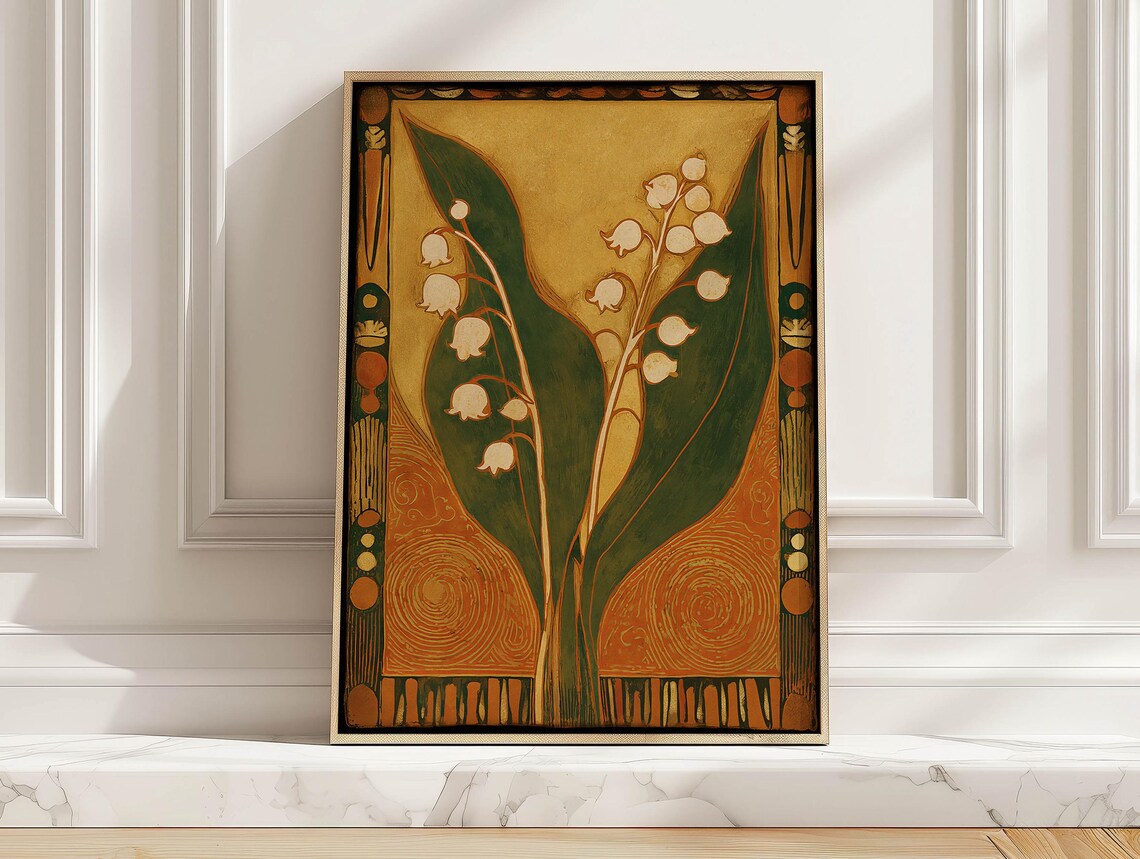 Lily Of The Valley, Warm Botanical Nouveau Poster