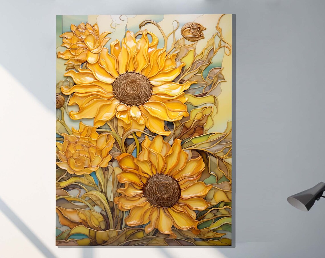 Van Gogh-Inspired Floral Design Wall Art Print