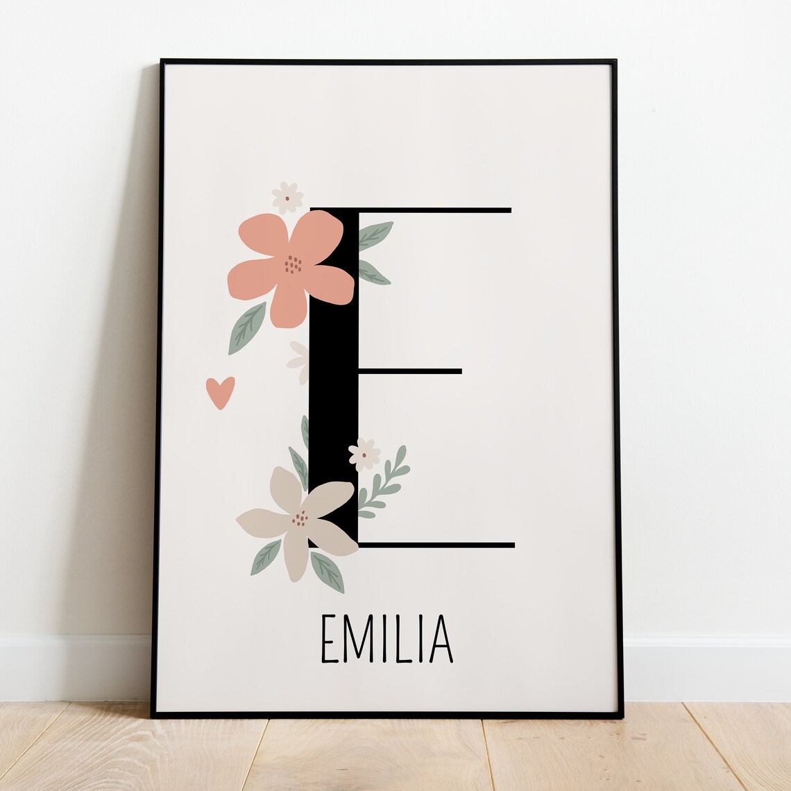 Name Poster With Flowers, Personalized Kids Room Art - Image 2