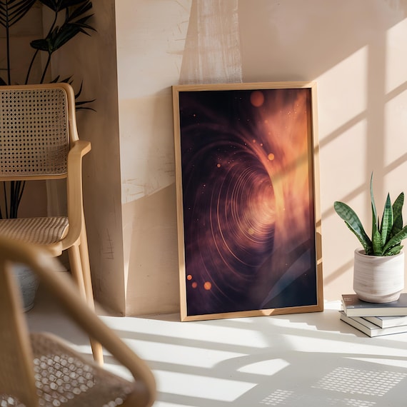Cosmic Vortex Tunnel Abstract Celestial Swirl Futuristic Art Poster