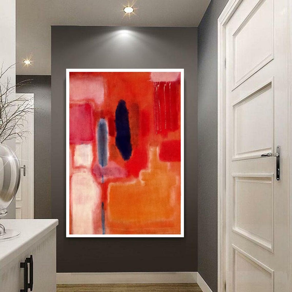 Rothko Style Warm Red Orange Color Field Abstract Art Poster - Image 4
