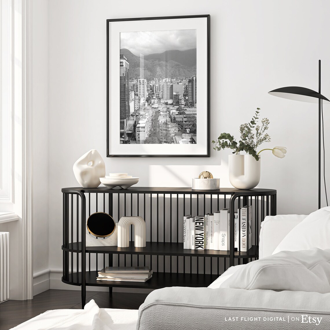 Caracas Black White Cityscape Travel Poster - Image 3