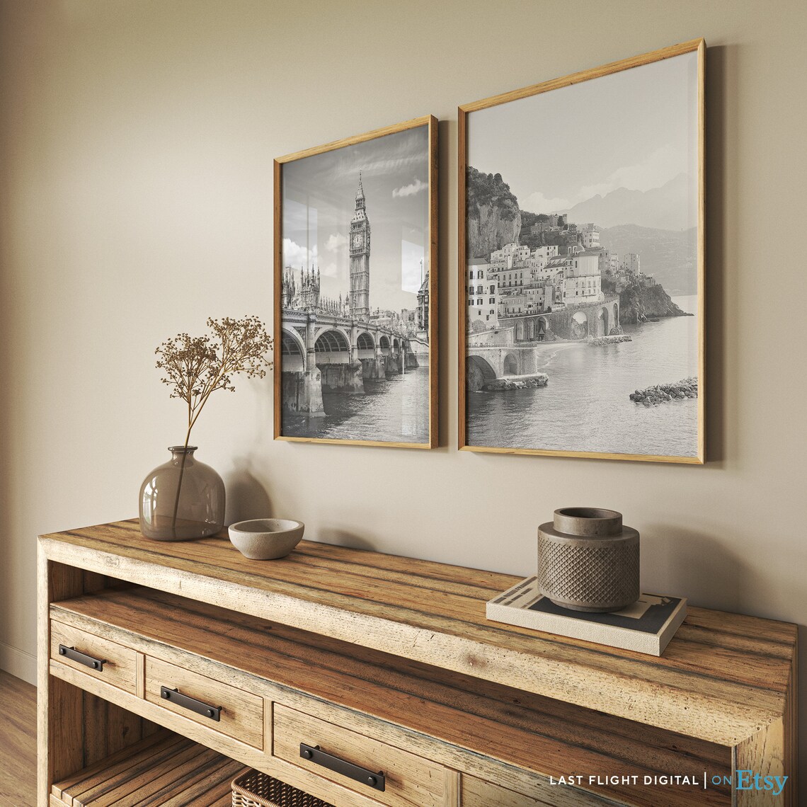 Italy Poster Amalfi Coast Print Italy Print Coast Italy Beach Ocean Amalfi Coast Poster Black White Photo Europe Italian Beach - Image 3
