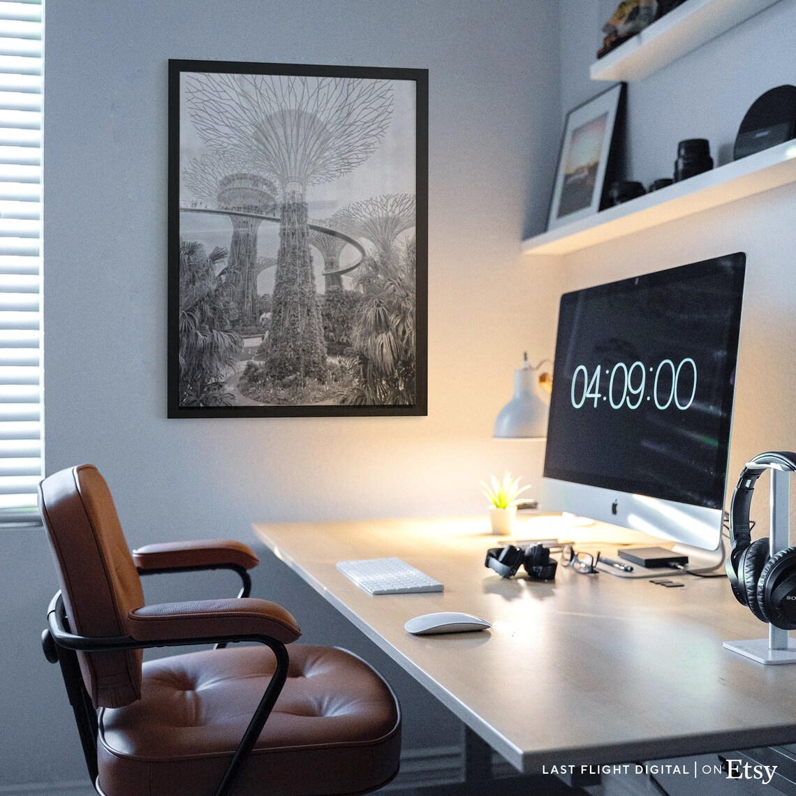 Singapore Poster, Black And White Cityscape Art Print - Image 3