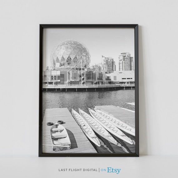 Vancouver Poster Canada Poster Science World Vancouver Wall Art Vancouver Print Canada Print Black White Photography Toronto Lake