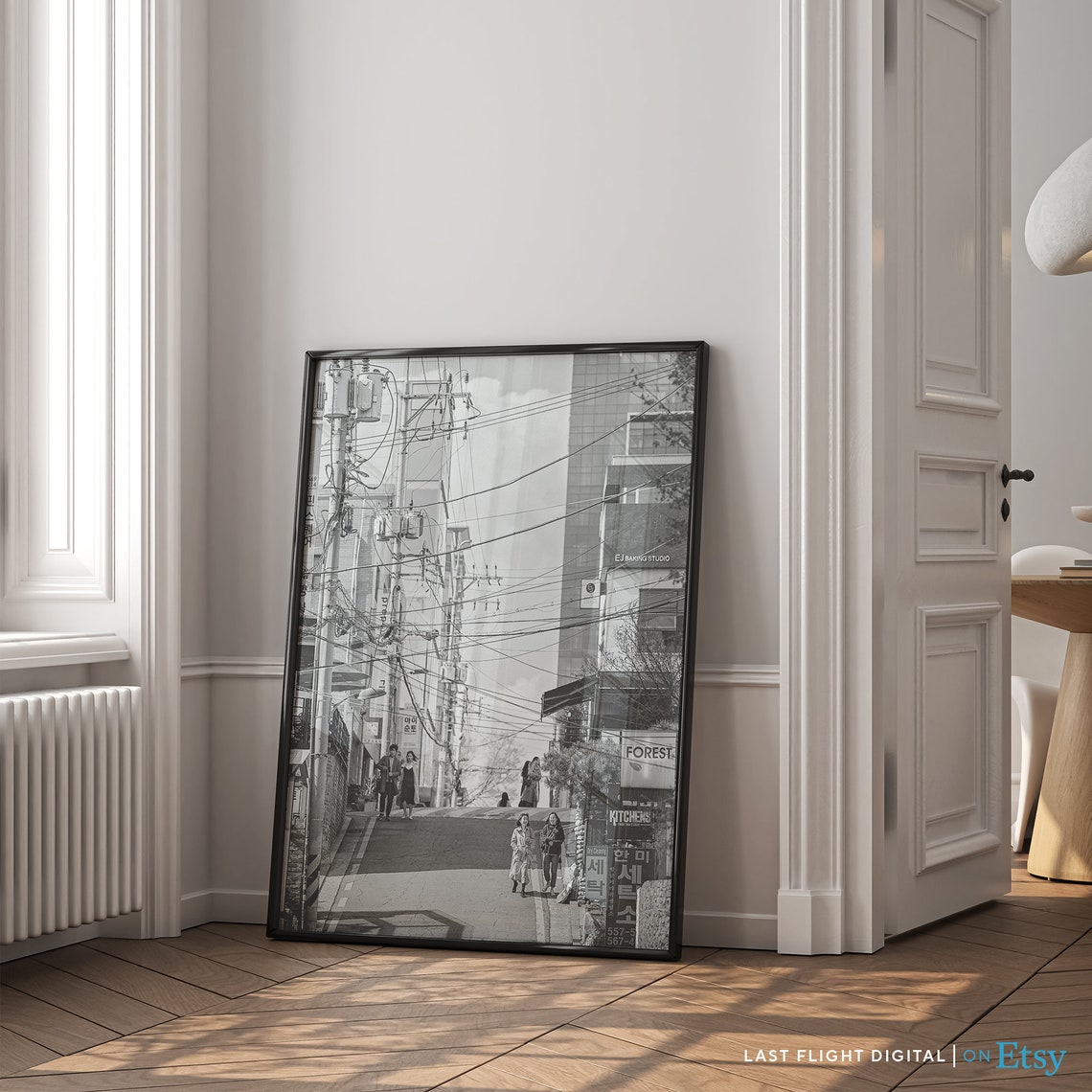 Korea Print Seoul Poster Downtown City Streets Korea Poster Seoul Print South Korea Art Black White And Photography Asia Photography - Image 4