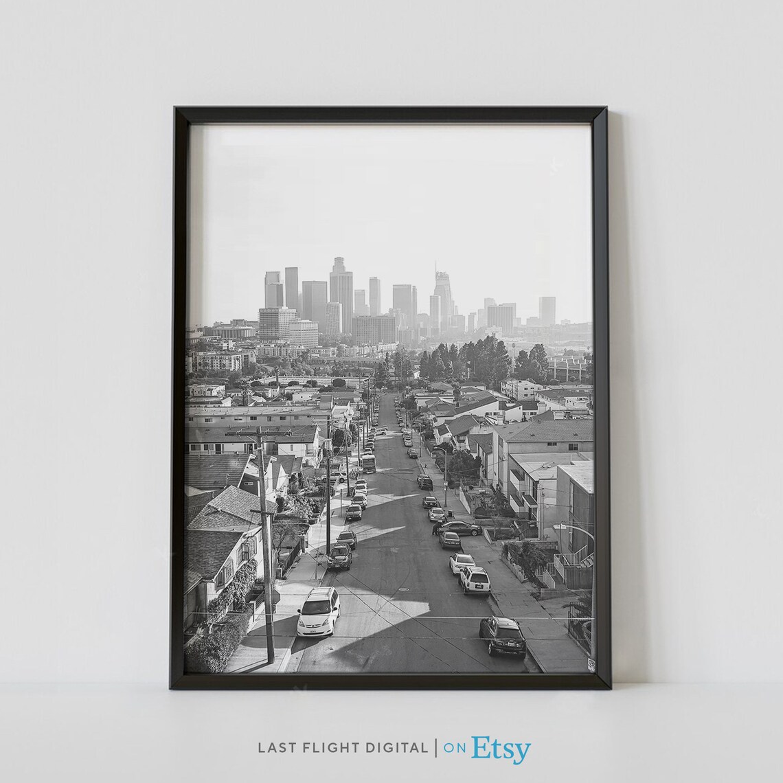 Los Angeles California Downtown Cityscape Travel Poster