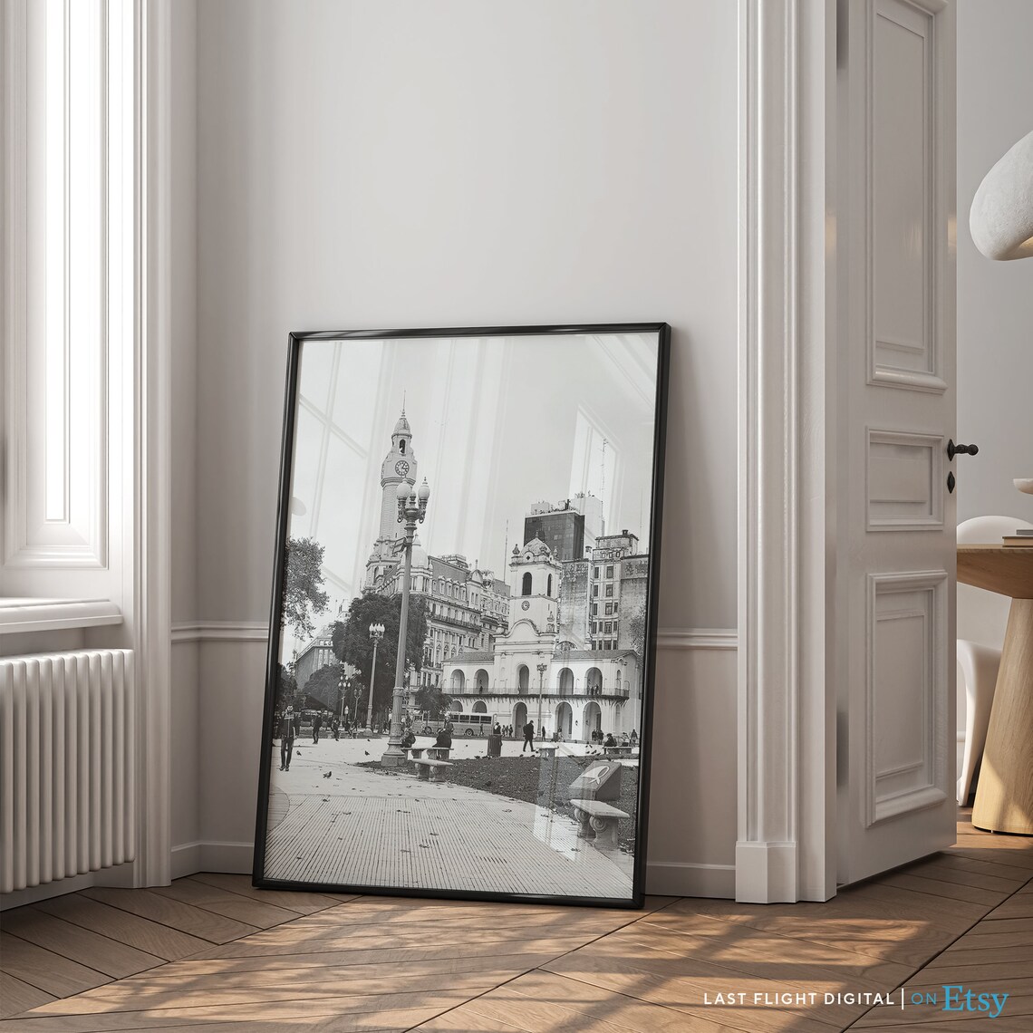 Buenos Aires Cabildo Plaza De Mayo Argentina Black And White Poster - Image 3