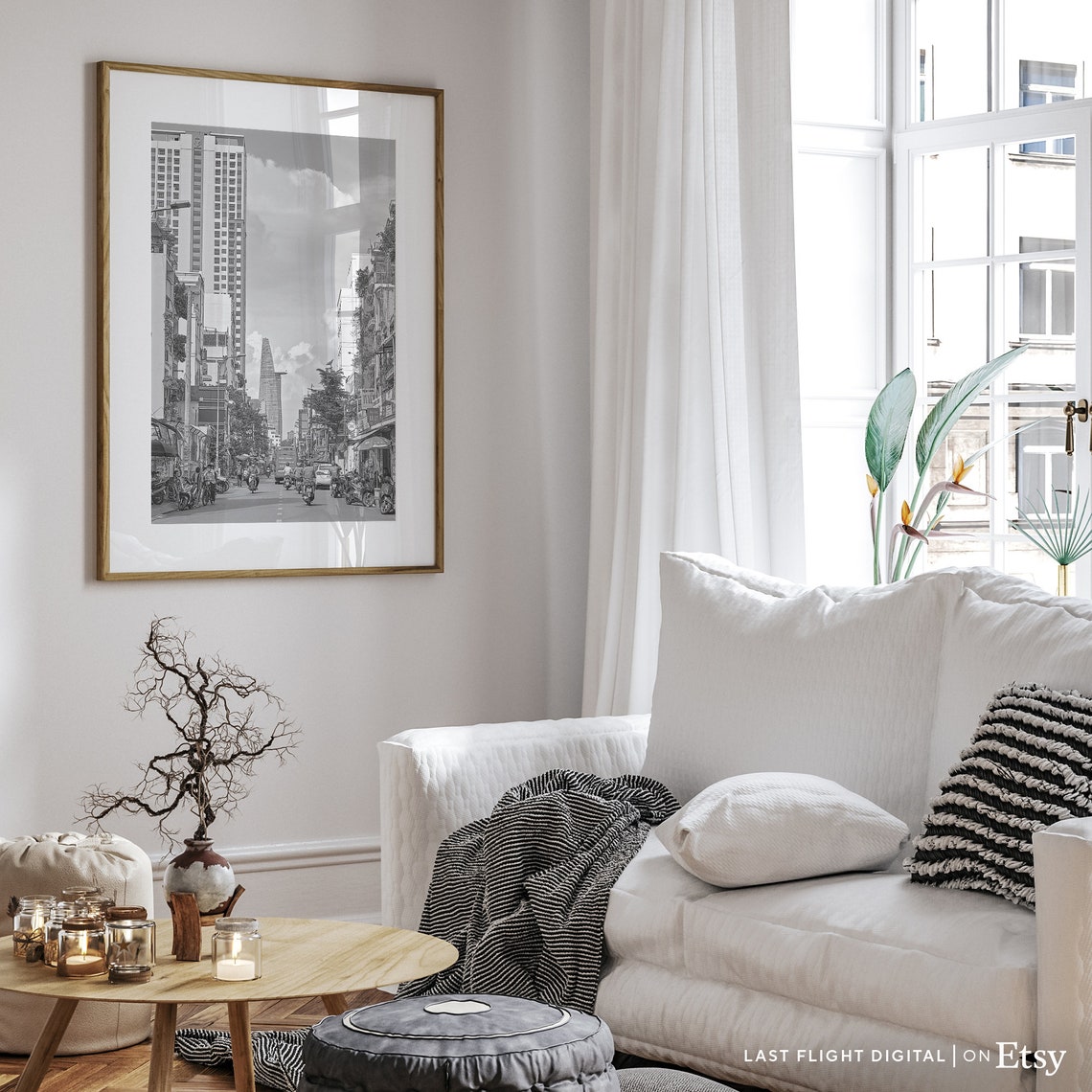 Vietnam Poster Ho Chi Minh City Print City Streets Vietnam Print Ho Chi Minh City Poster Black White Photo Skyline Cityscape Art - Image 5