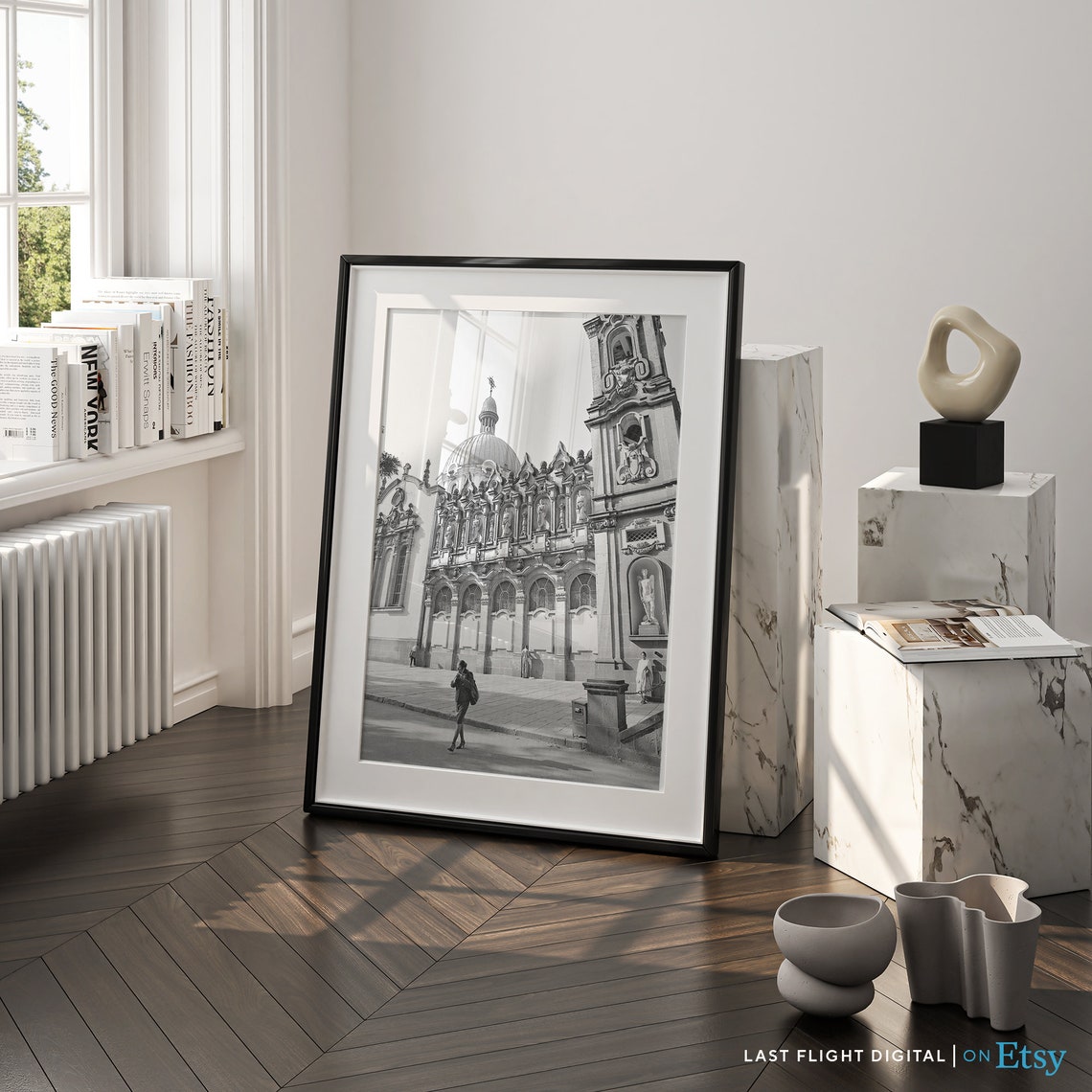 Addis Ababa Ethiopia Holy Trinity Cathedral Black White Poster - Image 3