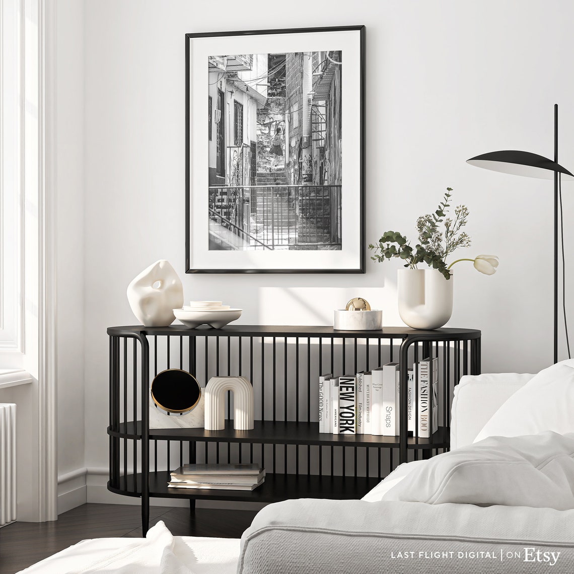 Colombia Poster Medellin Print Favelas Cityscape Colombia Print Black White Photography City Streets South America Medellin Poster - Image 4