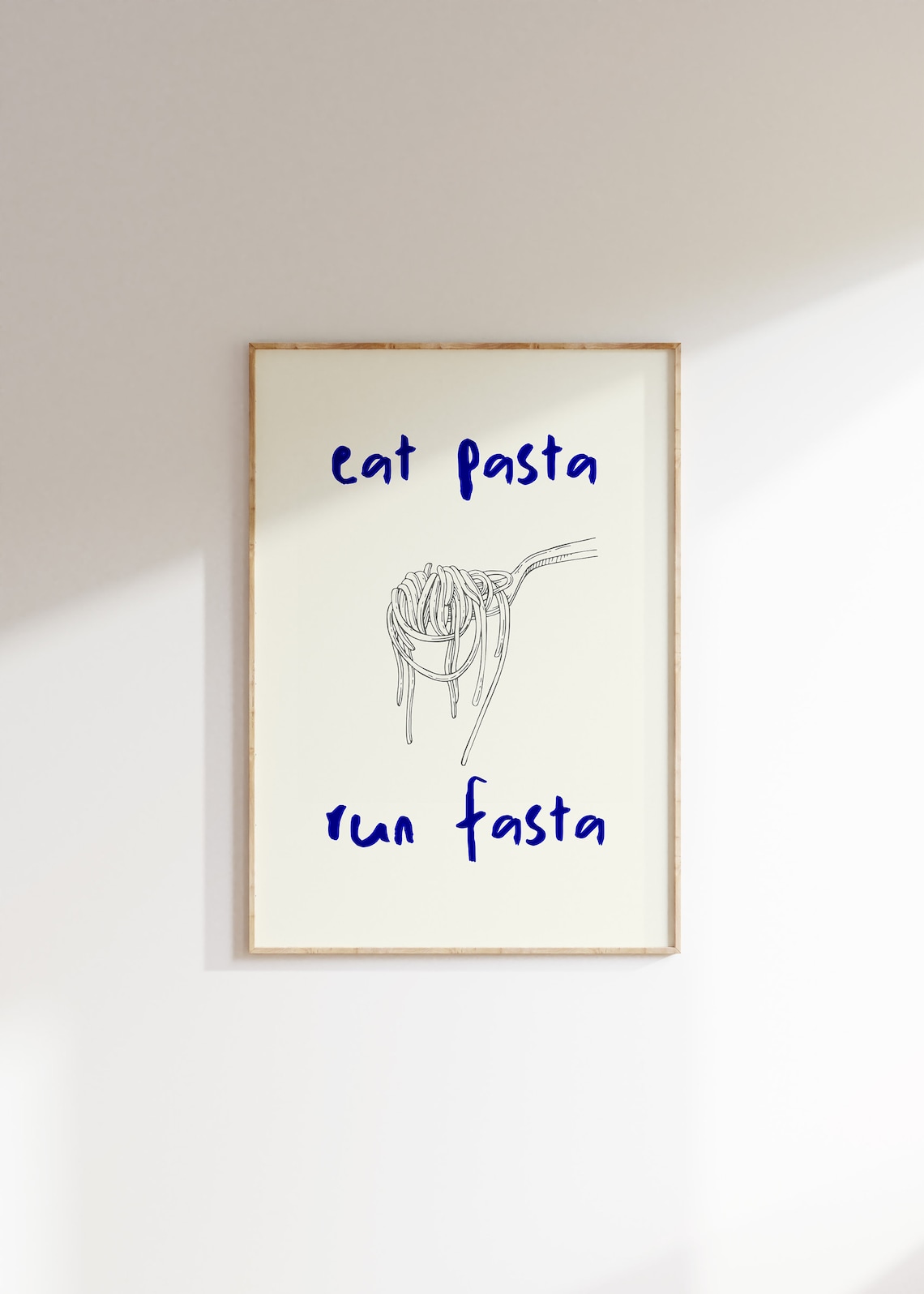 Spaghetti Retro Quote Poster, Kitchen Wall Decor