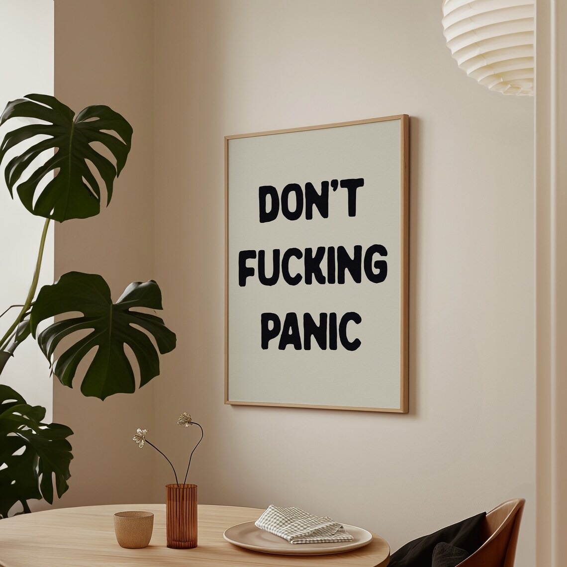 Dont Fucking Panic Typography Quote Art Print - Image 2