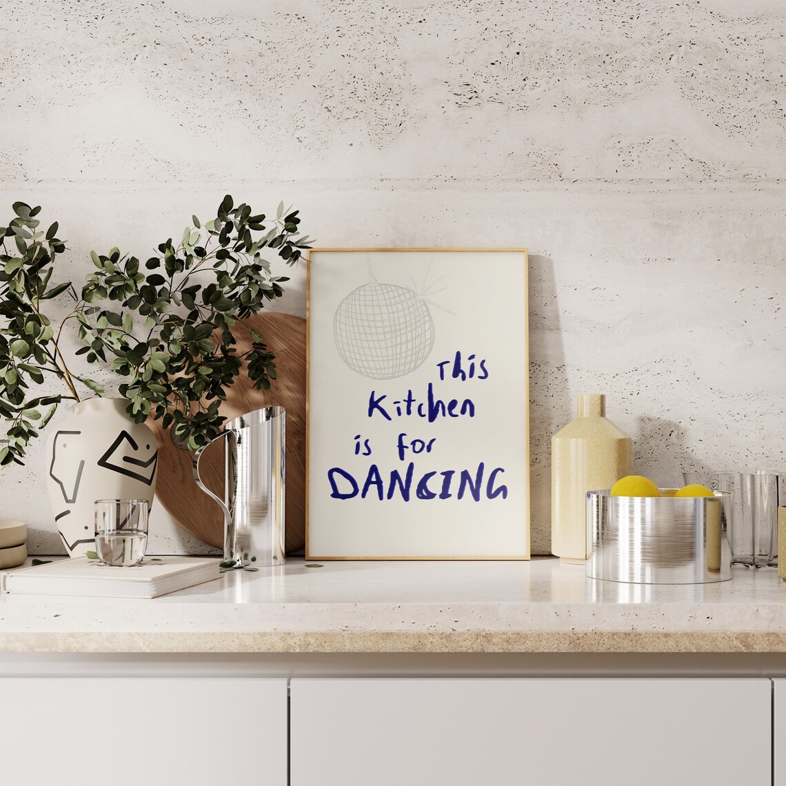 This Kitchen Is For Dancing Retro Disco Ball Print - Image 2